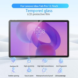 NOUKAJU Screen Protector for Lenovo Idea Tab Pro 12.7inch, HD Tempered Glass,9h Hardness,Scratch,Anti-Fingerprin,Tempered Glass Film Guard for Lenovo Idea Tab Pro[2 Pack]