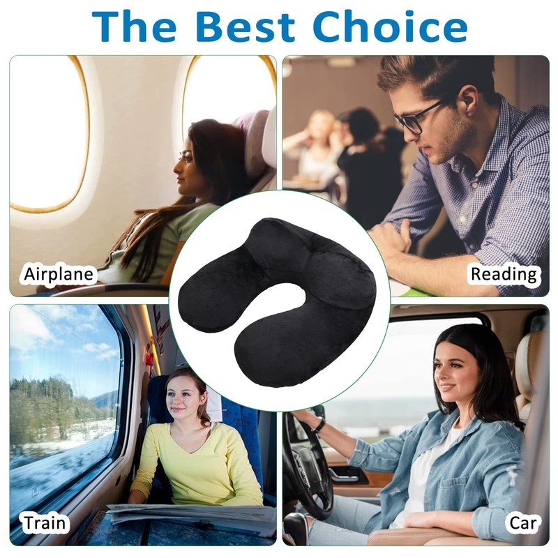 YOUXIU Neck Pillow Inflatable Travel Pillow Compact Neck Pillow Ergonomic