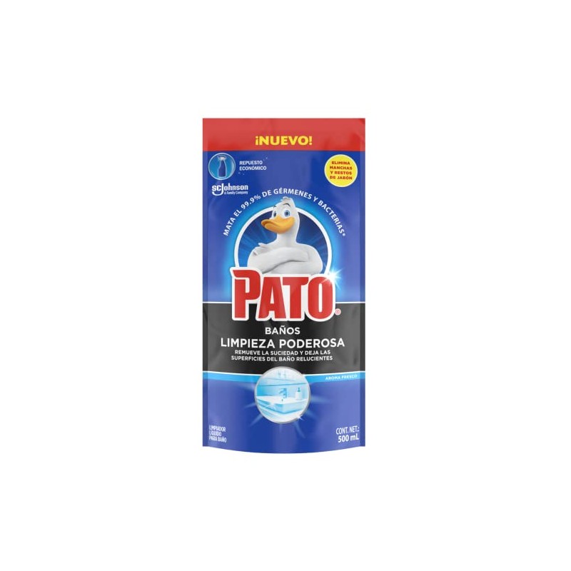 Pato Limpiador de Baño Líquido, Limpieza Poderosa, Repuesto 500ml