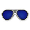 PinMart Trendy Silver and Blue Lenses Aviators Sunglasses Enamel Lapel