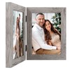 Frametory, 5x7 Double Hinged Picture Frame with Glass Front, Engineered