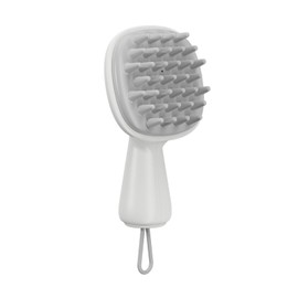 Scalp Massager and Exfoliator,Silicone Hair Head Scrubber with Long Handle for Hair Growth and Dandruff Removal,Shampoo Wet Brush and Hair Shower Comb (White)