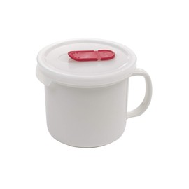 Goodcook 04164 Ceramic Mug with vented lid, 20oz, White