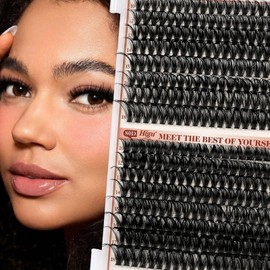 Higu Clace Eyelash Extensions 10-18mm, 320PCS Cluster Lashes, Natural Lash Clusters Wispy Cluster Lashes, Individual Eyelashes Easy to Use at Home Eyelashes Clusters (60D+80D V04)