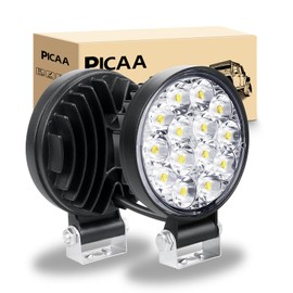 PICAA LED Work Light 2 x 3.2 Inch 42 W Work Light Tractor 12 V 24 V Spotlight Waterproof Work Light LED Additional Headlight for Excavator Tractors Tractor ATV Truck Offroad 4 x 4