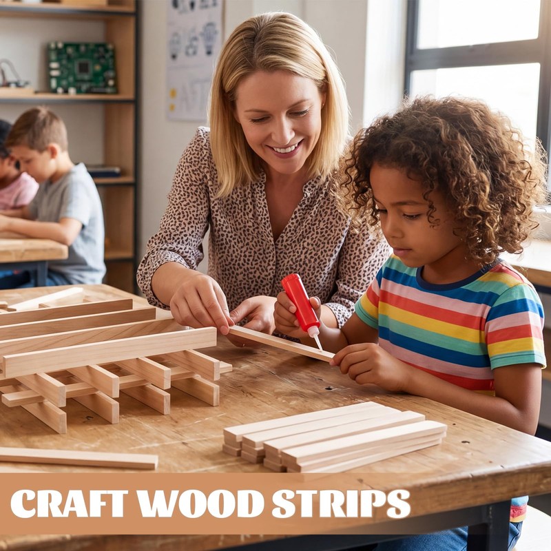 20 Pcs Wood Strips Slats1/4 x 1 x 12 in,