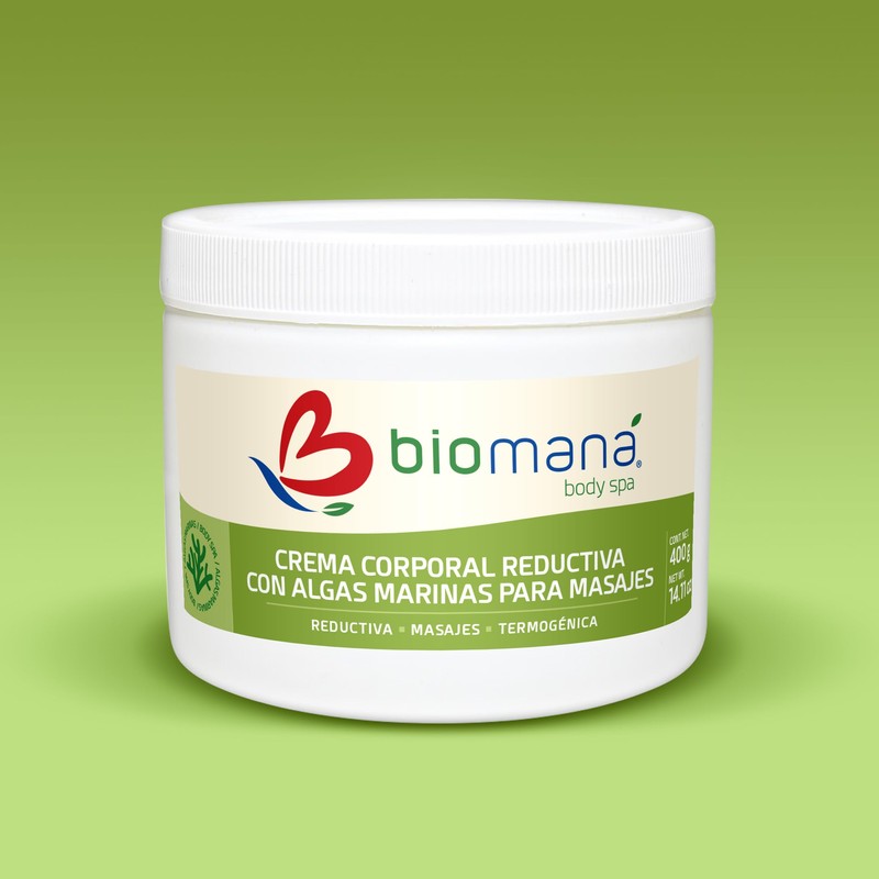 Biomaná Crema Corporal para Masajes Reductivos, con Algas Marinas 400