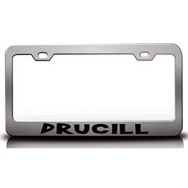Custom Brother - Drucill Female Name Metal Car SUV Truck License Plate Frame Ch k18
