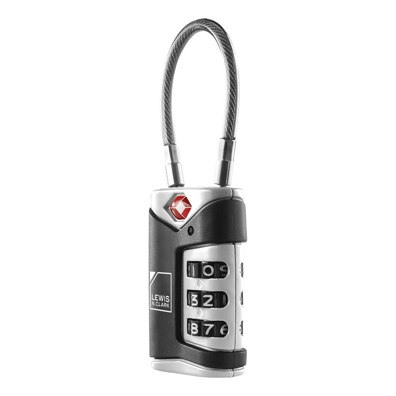 Lewis N. Clark TSA Approved Luggage Lock + Steel Cable