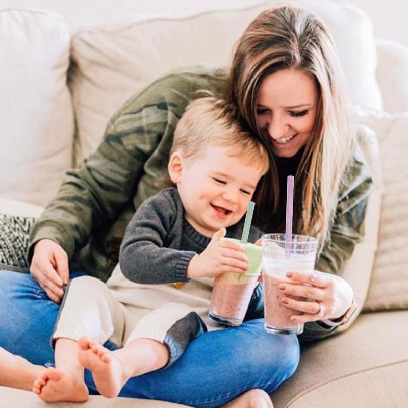 Reusable Silicone Drinking Straws, 12 Pcs Eco Friendly Silicone Straws