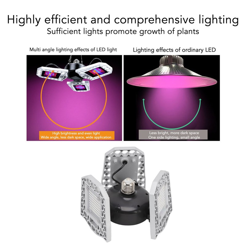 Plant Grow Light 3 Heads Foldable E27 240 LEDs Red