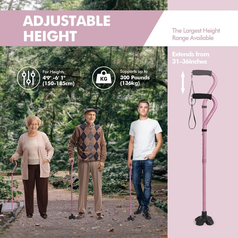 GPTCAMP G1 Walking Cane for Women & Men, Lightweight &