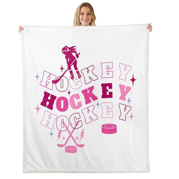 Feelyou Ice Hockey Plush Blanket Hockey Winter Sports Sherpa Blanket
