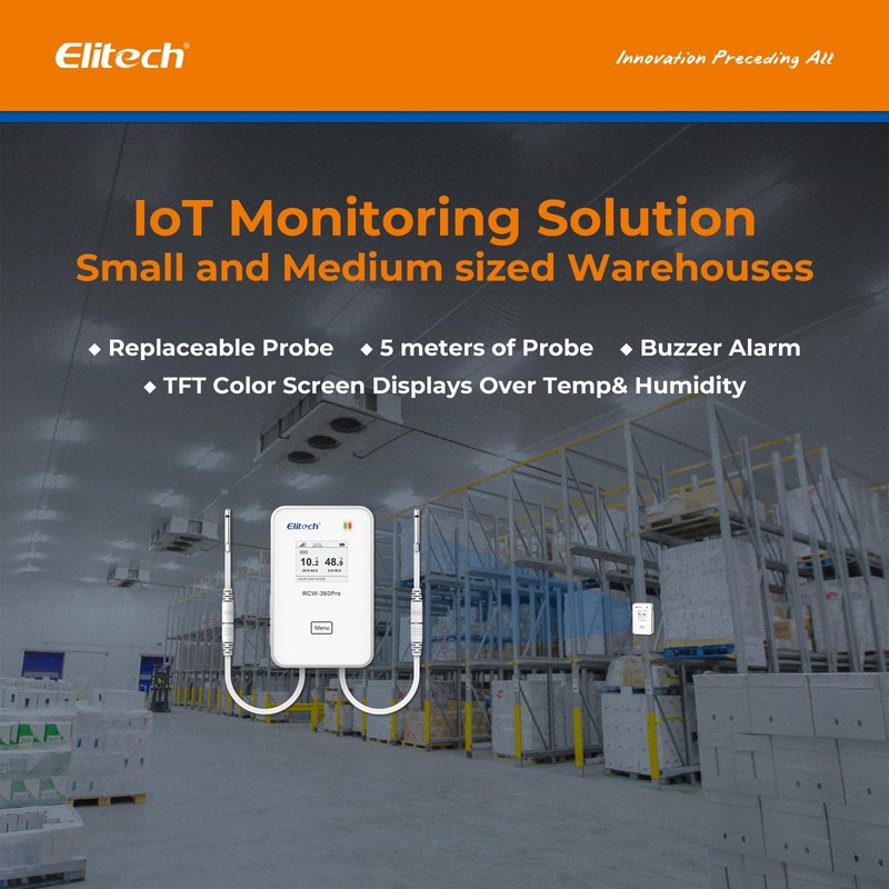 Elitech 5G/2.4G WiFi Real-Time Digital Data Logger, Diverse Replaceable Probes(Sold