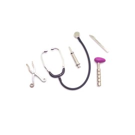 Mllxon Dollhouse Stethoscope Set, Mini Stethoscope Care Tools,1:12 Scale Miniature Doctor Tools