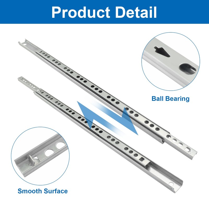 Marvexi 13.5" Small Narrow Drawer Rails Two Way Ball Bearing