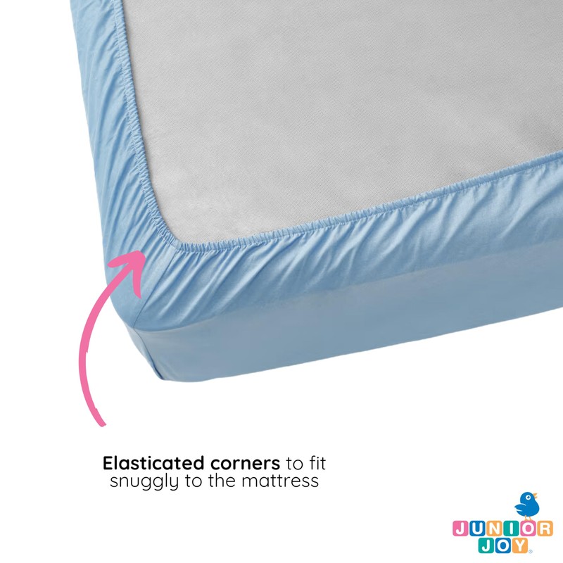 Junior Joy Cot Bed Fitted Sheets, 100% Cotton, Oeko-Tex Standard