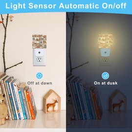 KXWQTRDD Bookshelf with Globe Night Light Plug into Wall,Night Lights with Dust to Dawn Sensor,Auto Turn on and Off,Glow Nightlight for Bathroom,Bedroom,Kitchen,Stairs,Hallway