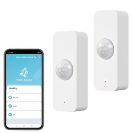 WiFi Motion Sensor, Intelligent Motion Sensor for Home Security, Wireless Motion Sensor with Remote Monitoring App, Voice Command Compatible with Alexa, 2 Pack