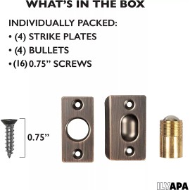 Ilyapa French Door Ball Catch - 4 Pack Oil Rubbed Bronze Closet Door