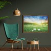 Ambesonne Spring Framed Wall Art, Dandelion Flower Field Meadow Rural