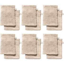 REDBEST Washcloth Chicago Pack of 12 - Absorbent, Durable, Ideal for Travel, Sports - Beige Size 15 x 21 cm (Other Colours)