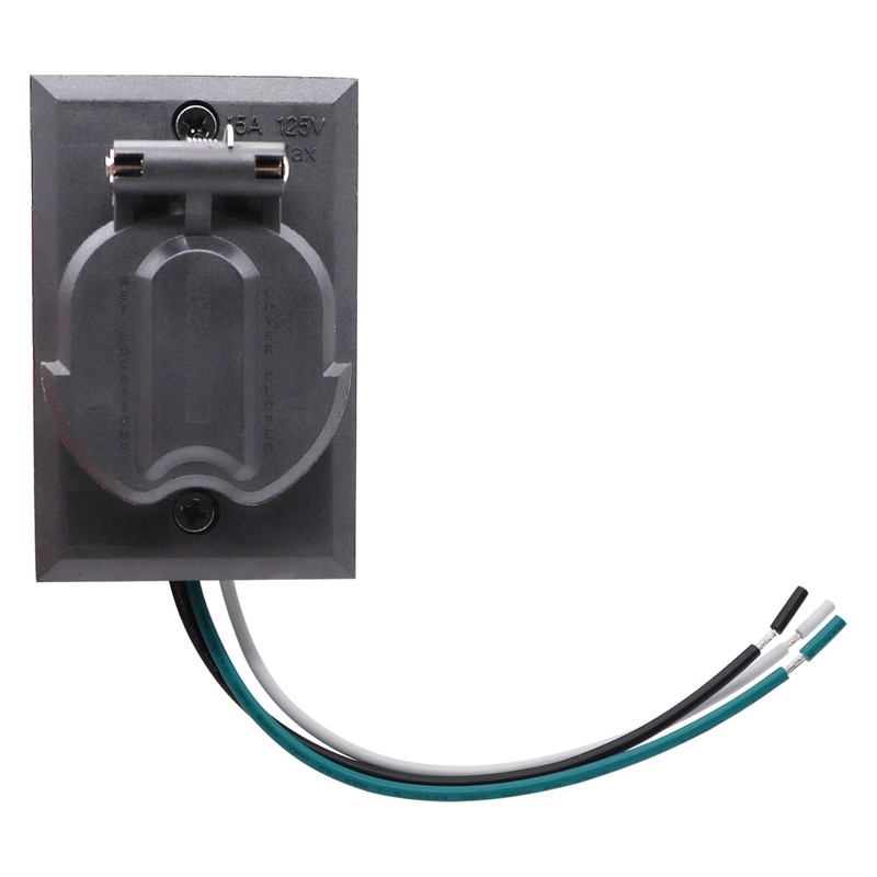 maierke AC 125V 15A Outdoor Lamp Post Grounded Convenience Outlet,Waterproof