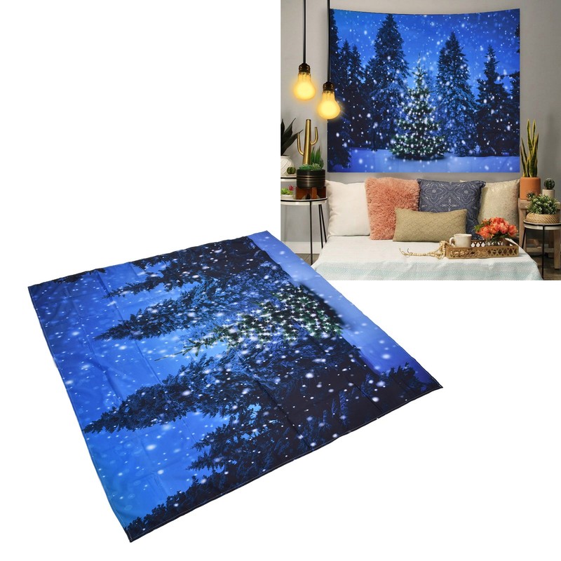Christmas Tapestry Exquisite Christmas Tree Pattern Wall Hanging Blanket for