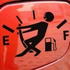 Funny Gas Tank Decal, Empty Fuel Gauge Stickman Design, Black