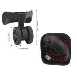 Bnineteenteam Suitcase Wheel, 1 Pair Black Luggage Suitcase Caster Swivel Universal Wheel Nylon for Repair Replacement