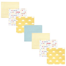 Hudson Baby Unisex Baby Cotton Flannel Receiving Blankets Bundle, My Sunshine, One Size