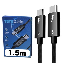Sakura Garage Thunderbolt 5 Cable, 80Gbps, 240W, PD Compatible, 16K Video Output, Thunderbolt 5 Standard (1.5m)