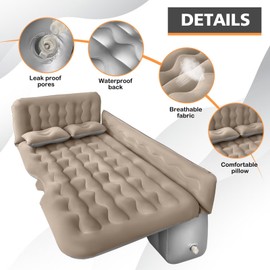 Failenfeivp SUV Air Mattress Car Camping Bed - Inflatable Thickened and Double Air Mattress Bed with Pump Portable Foldable for Home Car Travel Camping