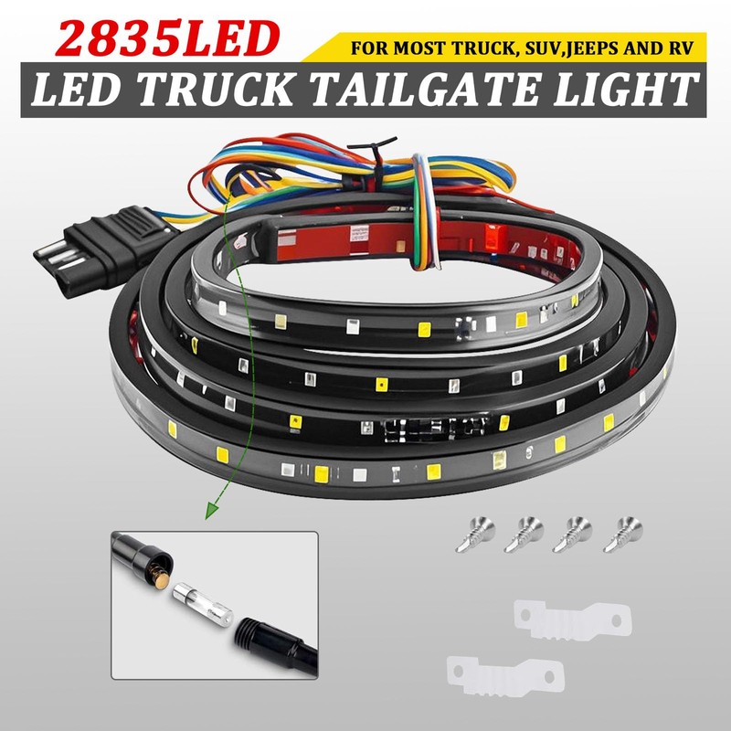 Truck Tailgate Light Bar, LED Single Row Tailgate Light Strip