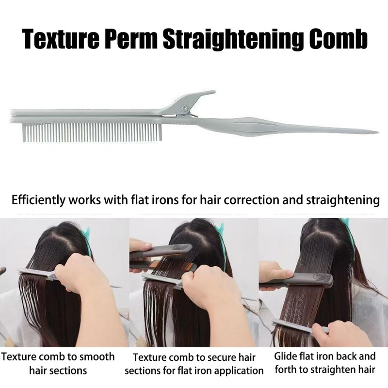 Teasing Clip Comb,Coloring Styling Hair Straightening Tools, Rat Tail Teasing