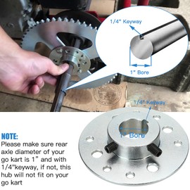 YOXUFA Go Kart Sprocket Hub 1"Bore 1/4 Keyway Hardware Assembly with 40/41/420 Chain 60T Rear Drive Sprocket for Predator 212cc 196cc 6.5hp Go Kart Mini Bike Drift Trike Heavy Duty Dune Buggies Parts