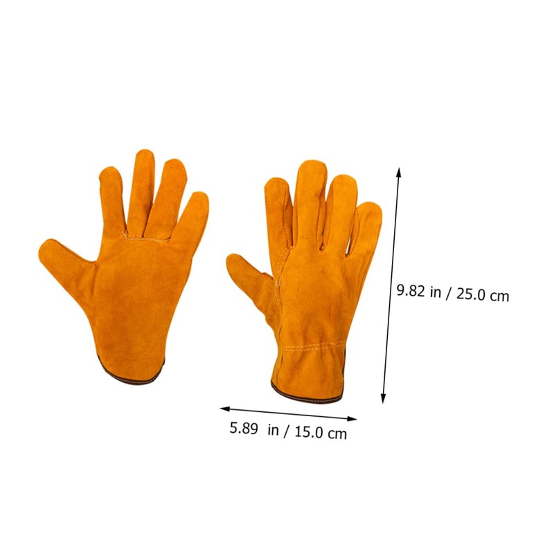 LIFKOME 1Pair Welding Gloves Heat Resistant Cowhide Protective Gear for