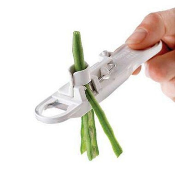 White Runner Bean Slicer String Remover Handheld Kitchen Gadget |