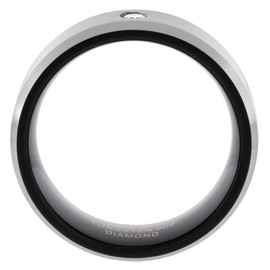 8mm Black Tungsten 900 Diamond Wedding Ring 0.07 cttw Two-tone Beveled Edges Comfort fit, size 13