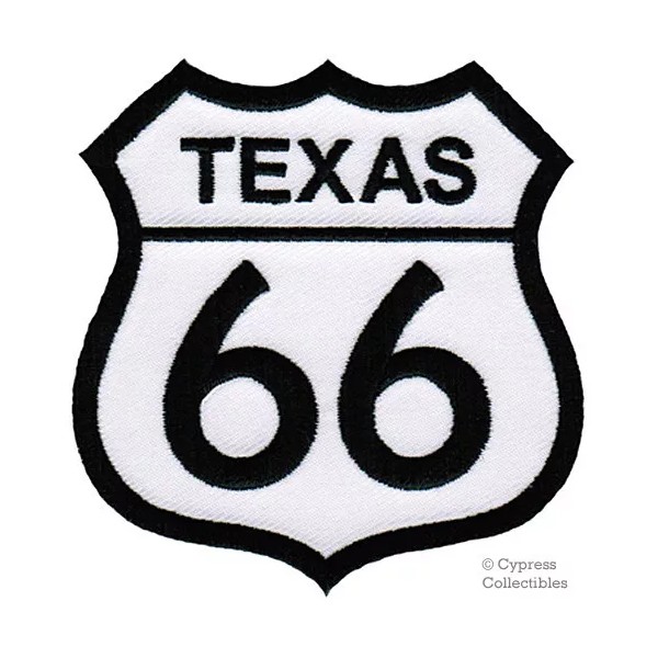 Cypress Collectibles Inc. TEXAS ROUTE 66 EMBROIDERED PATCH - IRON-ON
