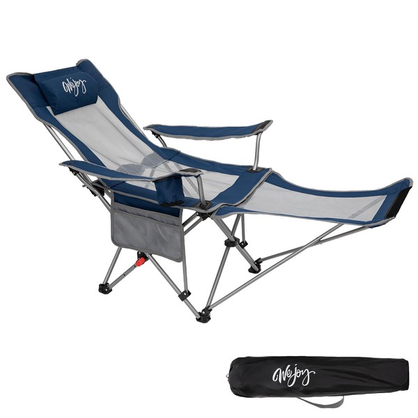 #WEJOY 2-in-1 Reclining Camping Chair, Lightweight Folding Camping Chair with