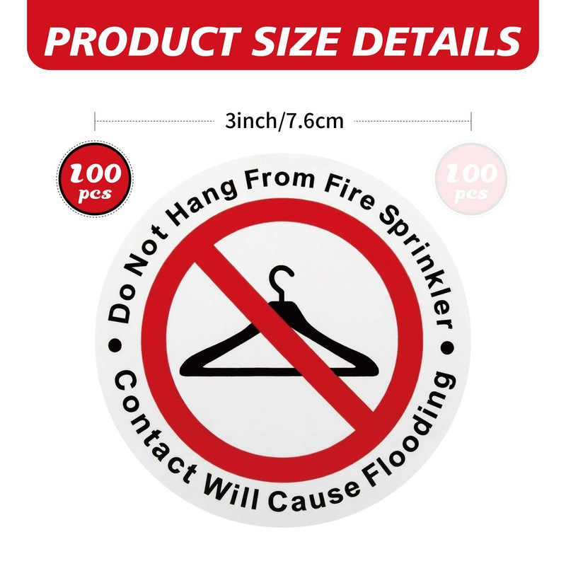 150 PCS Do Not Hang from Fire Sprinkler Sign,3 inch