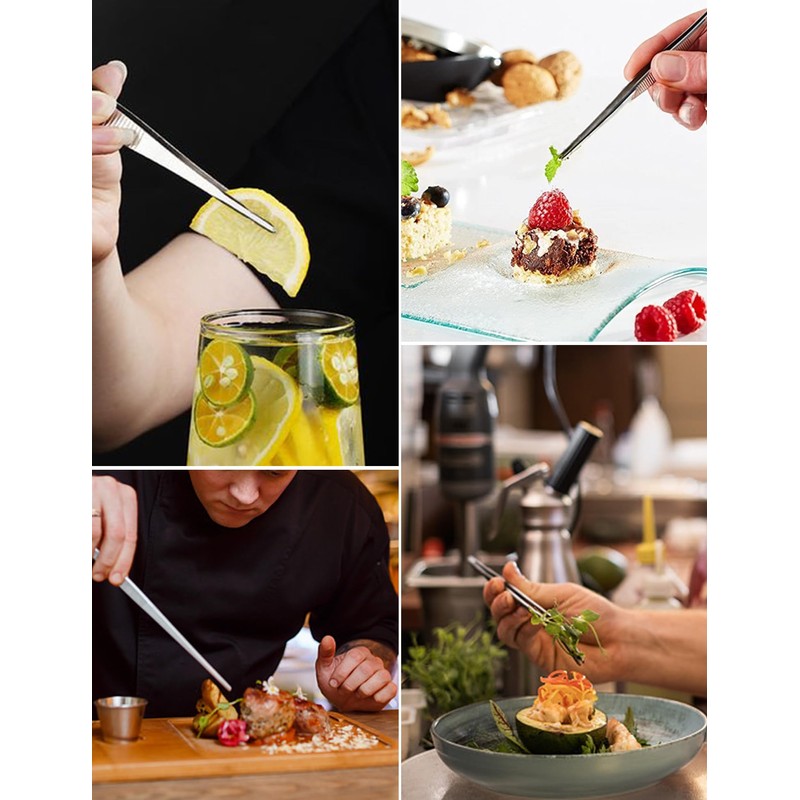 MSY BIGSUNNY 10 Inch Kitchen Food Tweezers Fine Stainless Steel