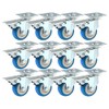 12 Pack with Brake Caster Wheels Swivel Plate Casters On