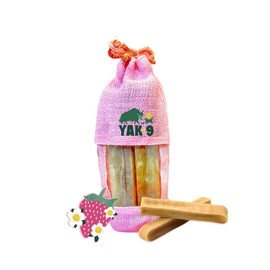 YAK-9 Yak9 Cheese Dog Chews, High Protein Dog Treats, Natural, Rawhide Free, Long Lasting Dog Chews with Vitamins & Minerals, Dog Treats for Large Breeds Under 100 Lbs, Strawberry, 2 pcs