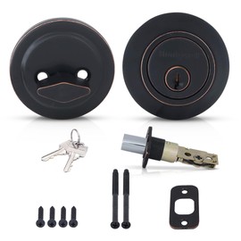 Honeywell Safes & Door Locks - Single Cylinder Front Door Deadbolt Lock Set - Anti-bump Resistant Dead Bolt Lock for Exterior Doors with 2 Entry Keys - 3 x 5 x 8.5 inches - Oil Rubbed Bronze - 8111409