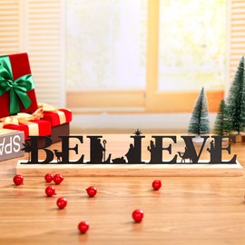 Nativity Scene Nativity Sets for Christmas Indoor Black Metal Nativity Set with Wood Base Nacimientos Navidenos Figuras Little People Nativity Set Nativity for Christmas Party (Modern Style)