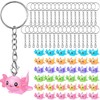 Liliful 36 Pcs Resin Axolotl Keychain Mini Cartoon Keychain Kawaii