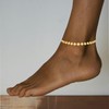 Rainhonor Gold Ankle Bracelets for Women, 18K Gold Anklets for