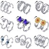 Highergo 20 Pcs Fidget Anxiety Rings for Women Alloy Open